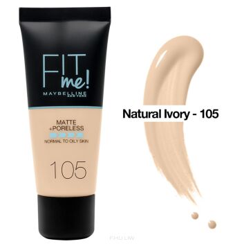 Maybelline Fit Me! Matte and Poreless Foundation - 105 Natural Ivory
